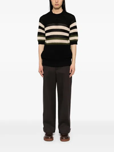 Tagliatore Gestreiftes Oberteil In Schwarz