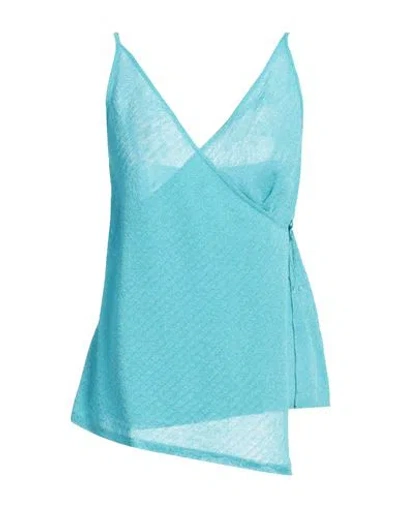 Altea Vanisé-knit Wrapped Top In Blue