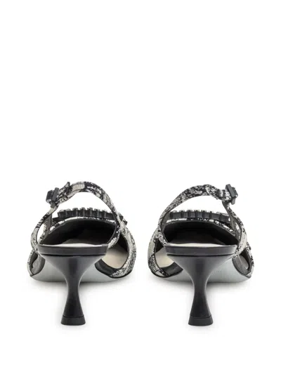 Roberto Festa Atena Pumps In Black Fabric In White