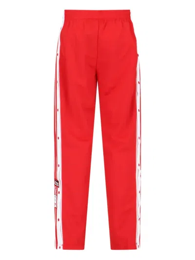 Adidas Originals Straight Trousers With Elastic Waistband And Side Stripes In Red
