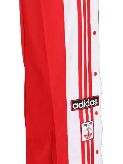 Adidas Originals Straight Trousers With Elastic Waistband And Side Stripes In Red