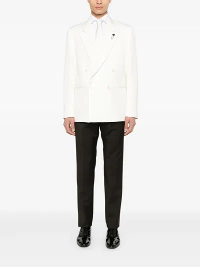 Lardini Wool Blazer In Nude