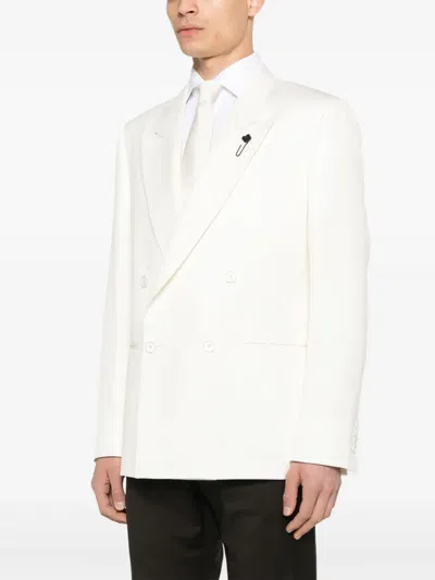Lardini Wool Blazer In Nude