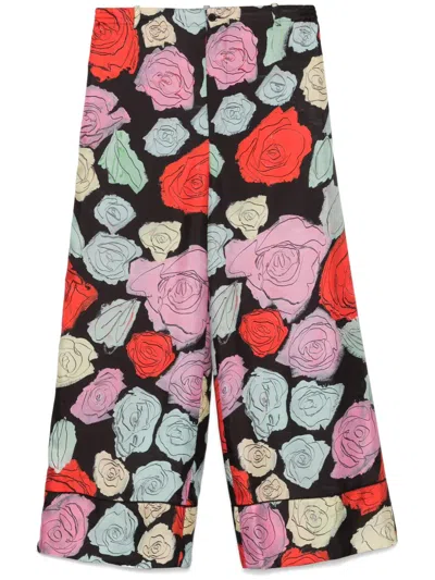 Marni Women's Orion Print Palazzo Trousers | Size 42 | 25ppama0335i0utsg30 Color Orn99 In Schwarz