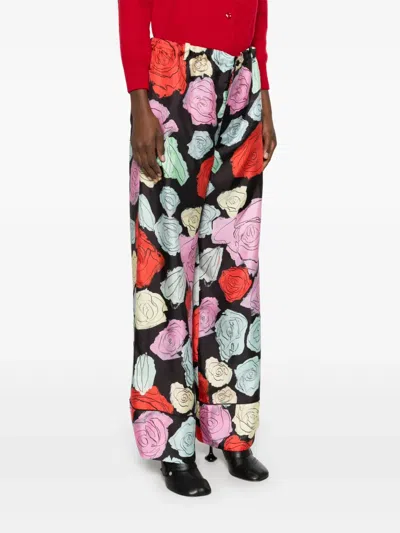 Marni Women's Orion Print Palazzo Trousers | Size 42 | 25ppama0335i0utsg30 Color Orn99 In Schwarz