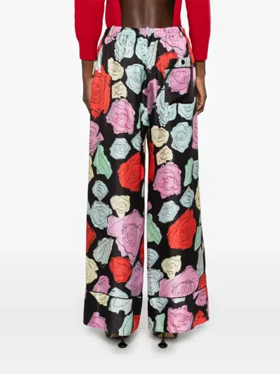 Marni Women's Orion Print Palazzo Trousers | Size 42 | 25ppama0335i0utsg30 Color Orn99 In Schwarz