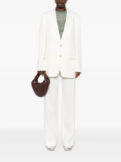 Mm6 Maison Margiela Mm6 By Maison Margiela Tailored White Jacket With Button Fastening In Nude