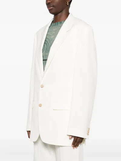 Mm6 Maison Margiela Mm6 By Maison Margiela Tailored White Jacket With Button Fastening In Nude