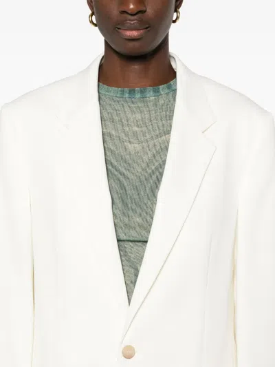 Mm6 Maison Margiela Mm6 By Maison Margiela Tailored White Jacket With Button Fastening In Nude