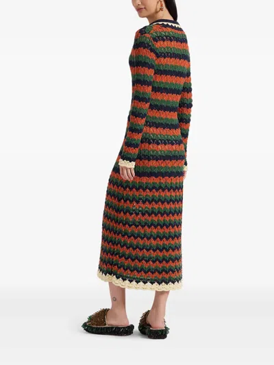 La Doublej Perry Knit Midi Dress In Orange