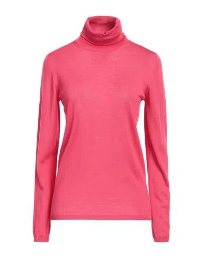 Max Mara Woman Turtleneck Fuchsia Size L Virgin Wool In Pink