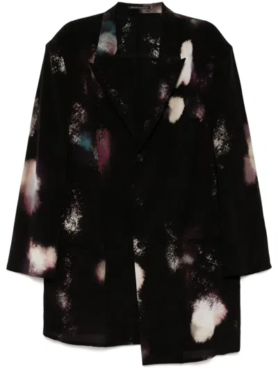 Yohji Yamamoto Jacke Mit Print In Schwarz