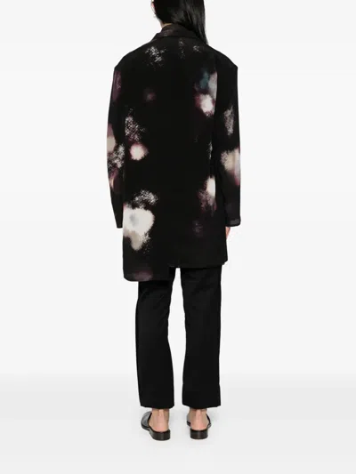 Yohji Yamamoto Jacke Mit Print In Schwarz