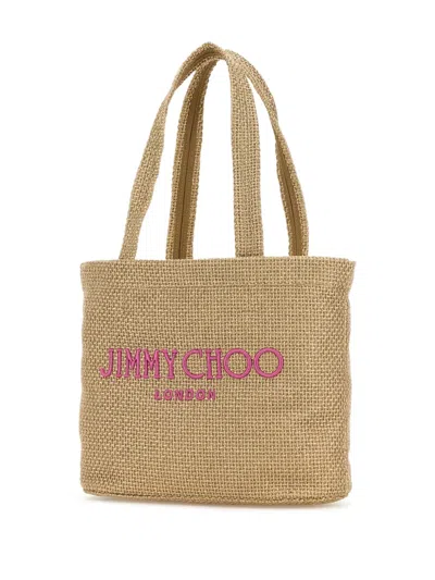 Jimmy Choo E/w Raffia Beach Tote Bag In Nude