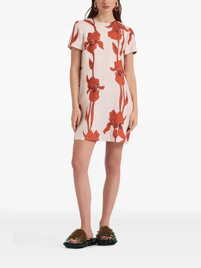 La Doublej Mini Swing Iris Dark Orange Dress In Orange