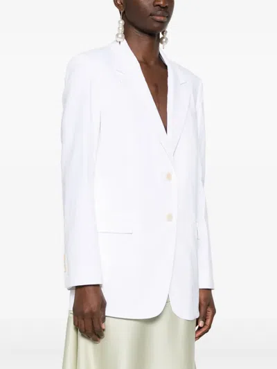 Theory Single-breasted Blazer In Weiss