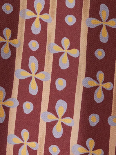 La Doublej Printed Silk-twill Wide-leg Pants In Beige