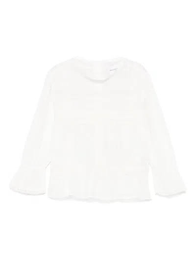 Ermanno Scervino Junior Bestickte Bluse In Weiss