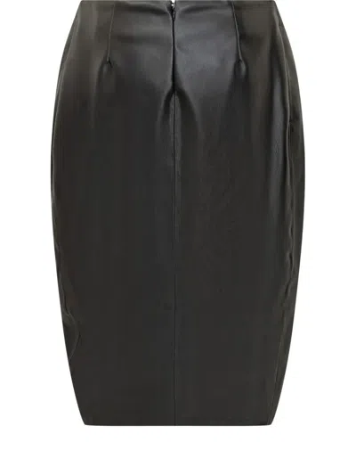 Stella Mccartney Draped Gathered Detail Midi Skirt In Gray