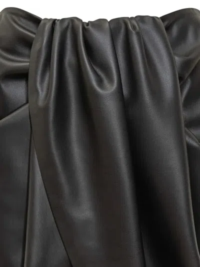 Stella Mccartney Draped Gathered Detail Midi Skirt In Gray