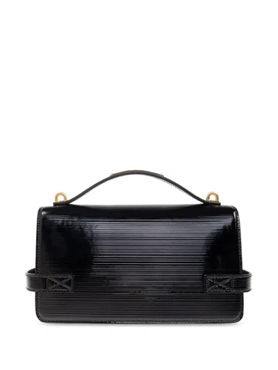 Balmain Bbuzz 24 Shoulder Bag In Smooth Leather In Black
