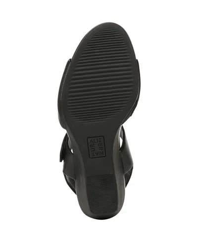 Naturalizer Women's Imani Open Round Toe Wedge Sandals In Black Leather