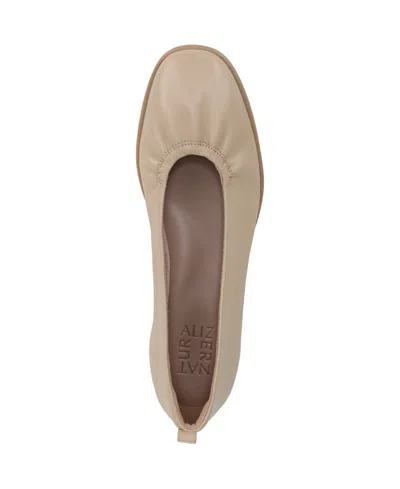 Naturalizer Women's Estie Closed Square Toe Ballet Flats In Coastal Tan Leather