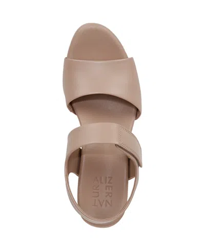 Naturalizer Women's Imani Open Round Toe Wedge Sandals In Vintage Mauve Leather