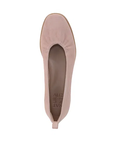 Naturalizer Women's Estie Closed Square Toe Ballet Flats In Cameo Pink Suede