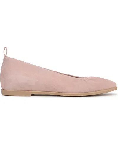 Naturalizer Women's Estie Closed Square Toe Ballet Flats In Cameo Pink Suede