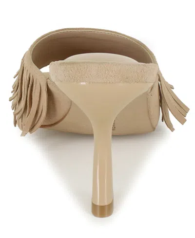 Kenneth Cole New York Women's Darby Fringe Slip On Dress Sandals In Camel