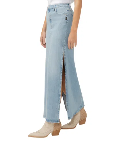 Silver Jeans Co. Women's Side Split Denim Maxi Skirt In Indigo