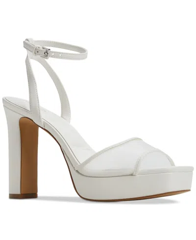 Aldo Women's Chicglimmer Two-piece Plaform Dress Sandals In White Mesh