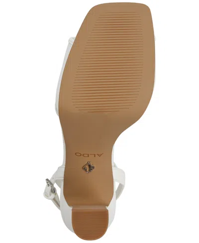 Aldo Women's Chicglimmer Two-piece Plaform Dress Sandals In White Mesh
