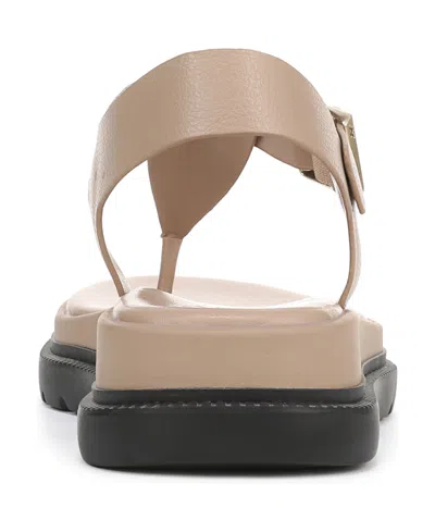 Naturalizer Women's Alyssa T-strap Thong Platform Sandals In Tan Faux Leather