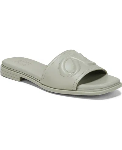 Naturalizer Women's Genevieve Open Square Toe Slide Sandals In Pistachio Leather