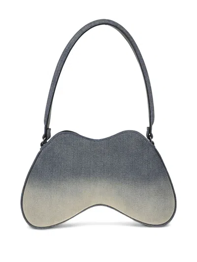 Diesel Denim Shoulder Bag With Double-d Shape In Light Wash