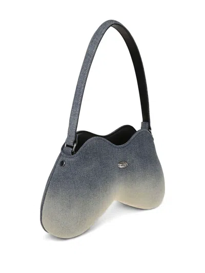 Diesel Denim Shoulder Bag With Double-d Shape In Light Wash