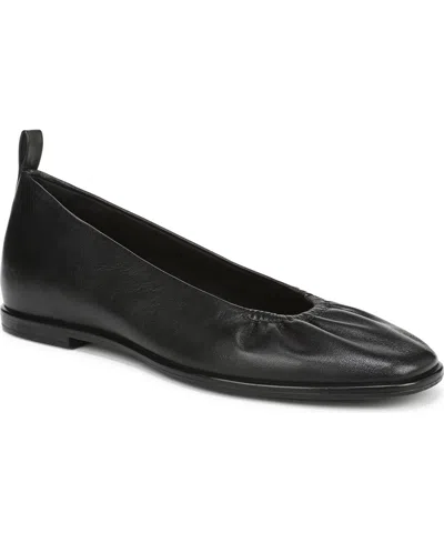 Naturalizer Women's Estie Closed Square Toe Ballet Flats In Black Leather