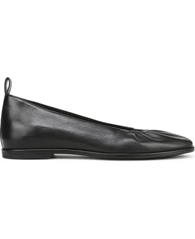 Naturalizer Women's Estie Closed Square Toe Ballet Flats In Black Leather