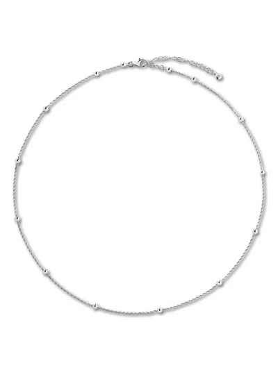 Monica Vinader Beaded Rope Chain Necklace In Silber