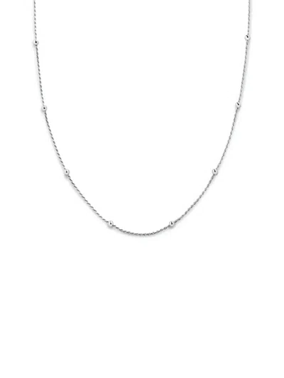 Monica Vinader Beaded Rope Chain Necklace In Silber