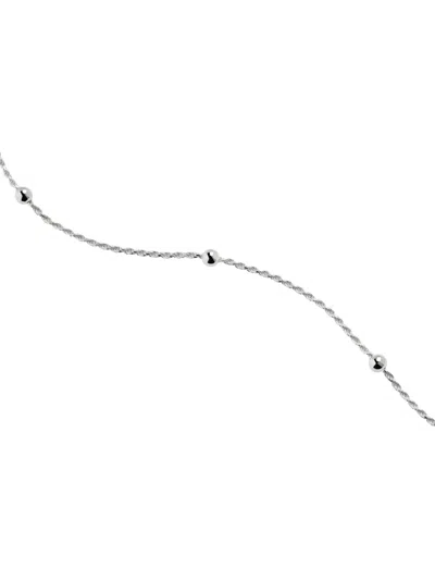 Monica Vinader Beaded Rope Chain Necklace In Silber