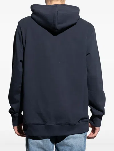 Balmain Logo-graphic Drawstring Hoodie In Blau