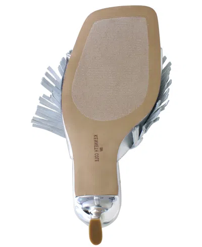 Kenneth Cole New York Women's Darby Fringe Slip On Dress Sandals In Silver