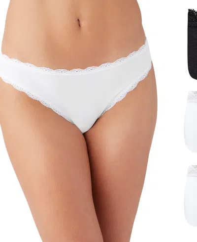 B.tempt'd By Wacoal Women's Inspired Eyelet Thong Underwear 972219 In Basic 2 (1 Night,2 White)