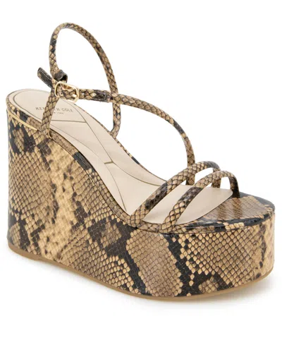 Kenneth Cole New York Women's Tatiana Platform Wedge Sandals In Sand Snake