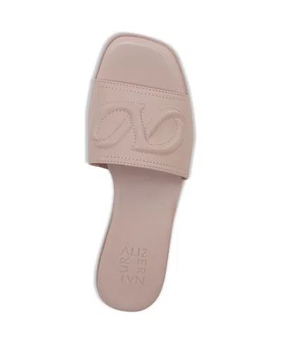 Naturalizer Women's Genevieve Open Square Toe Slide Sandals In Cameo Blush Pink Leather