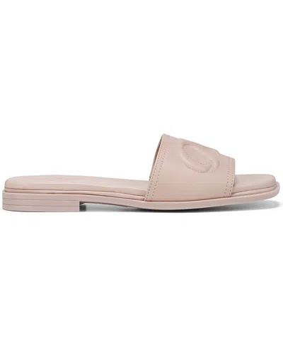 Naturalizer Women's Genevieve Open Square Toe Slide Sandals In Cameo Blush Pink Leather