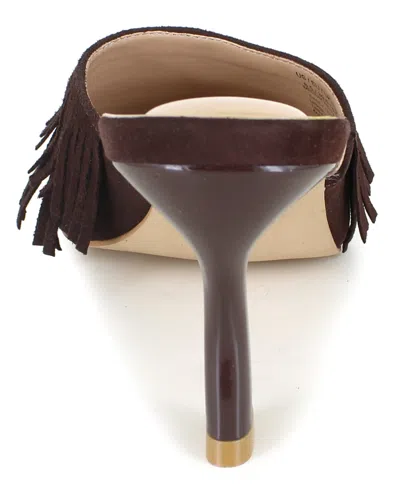 Kenneth Cole New York Women's Darby Fringe Slip On Dress Sandals In Chocolate